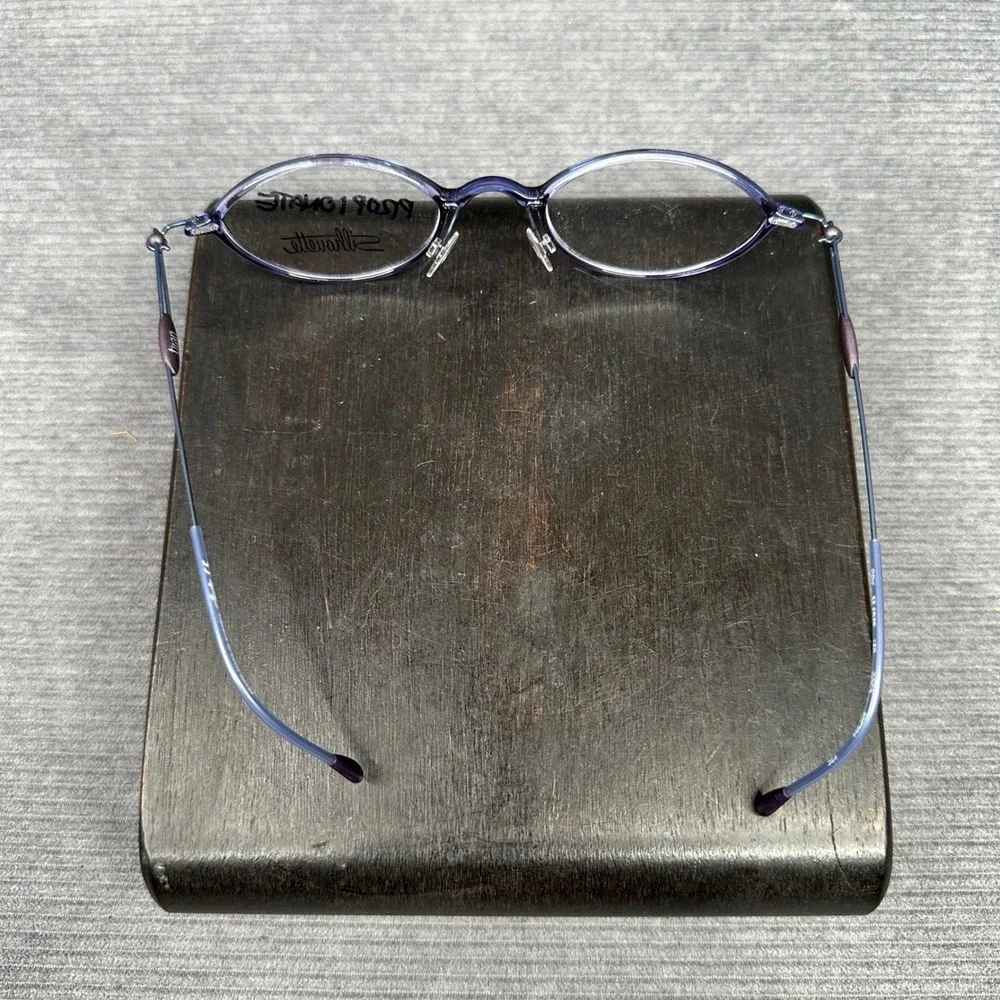 Silhouette SPX M 1946 Titanium Y2K Eyeglasses Purple Blue Oval Frames Austria